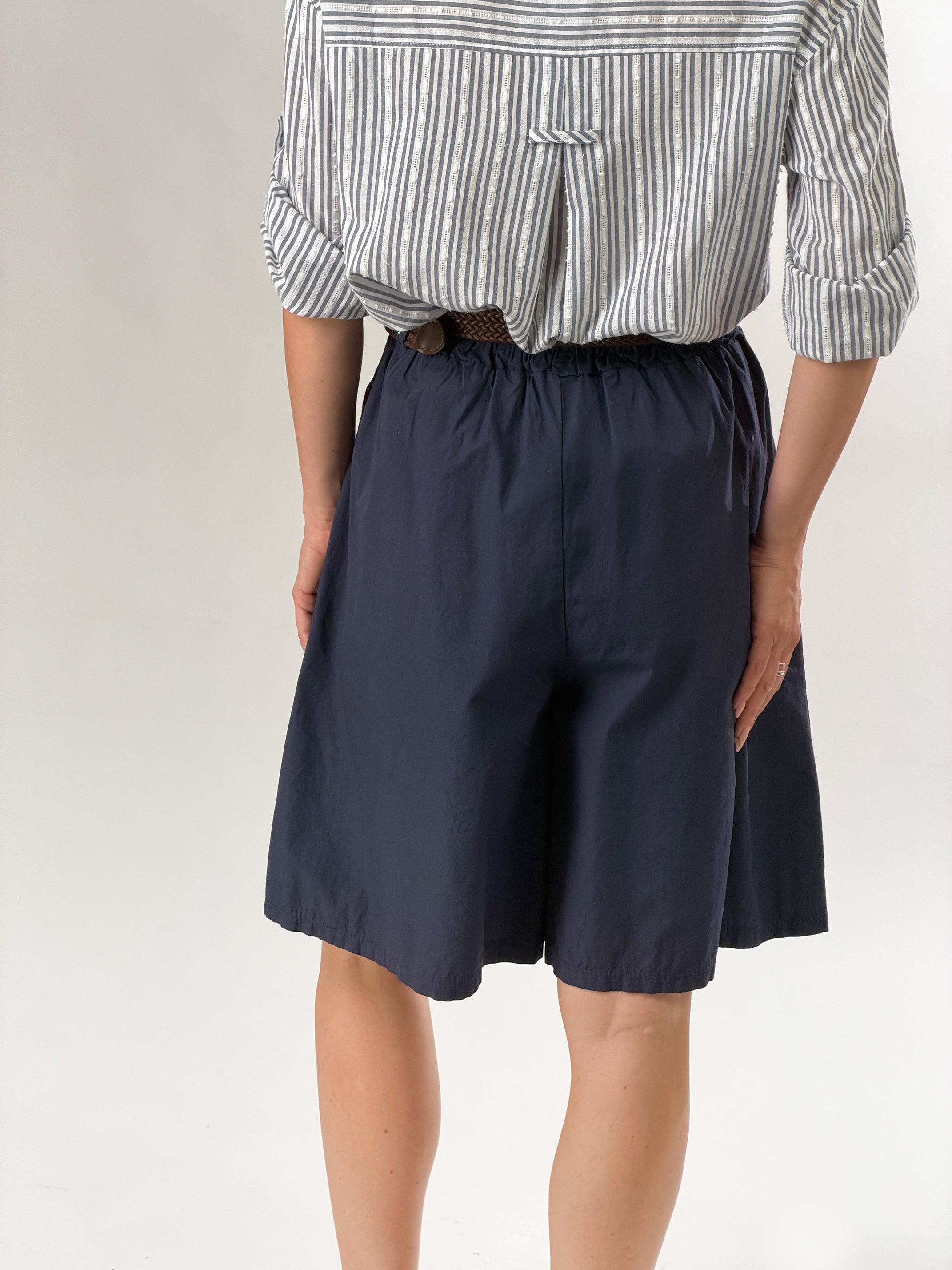 Bermuda con cintura intrecciata|Colore:Blu