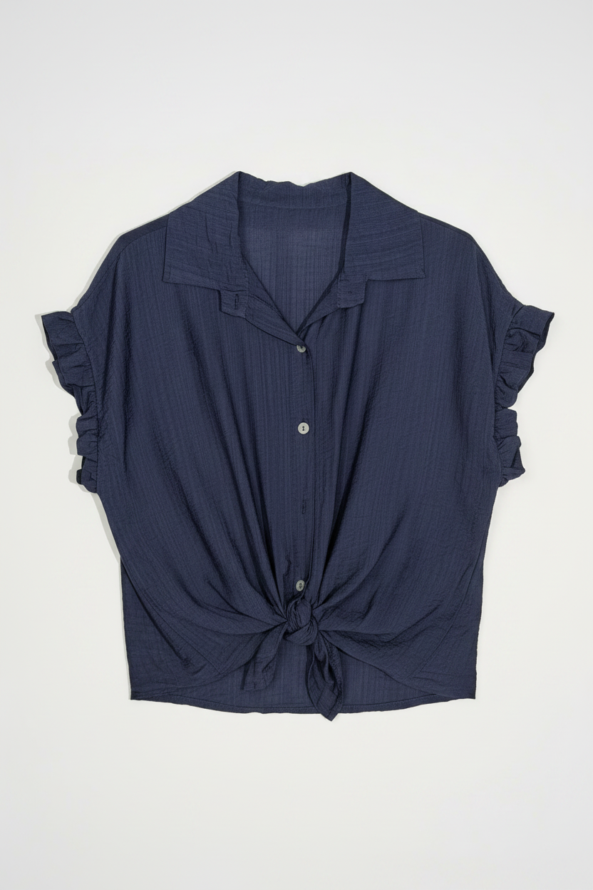 Camicia manica ad aletta con nodo|Colore:Blue