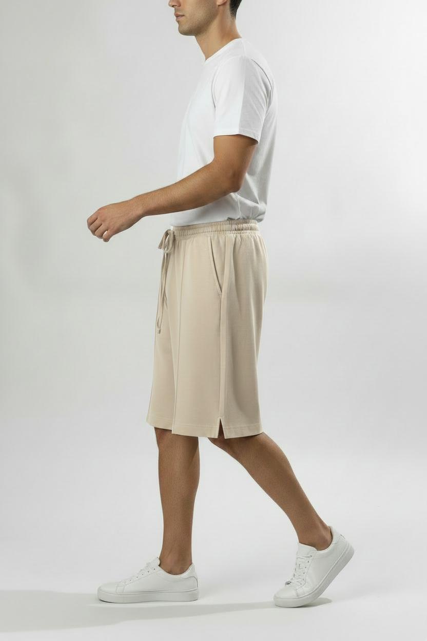 Bermuda con tasche a filo|Colore:Panna