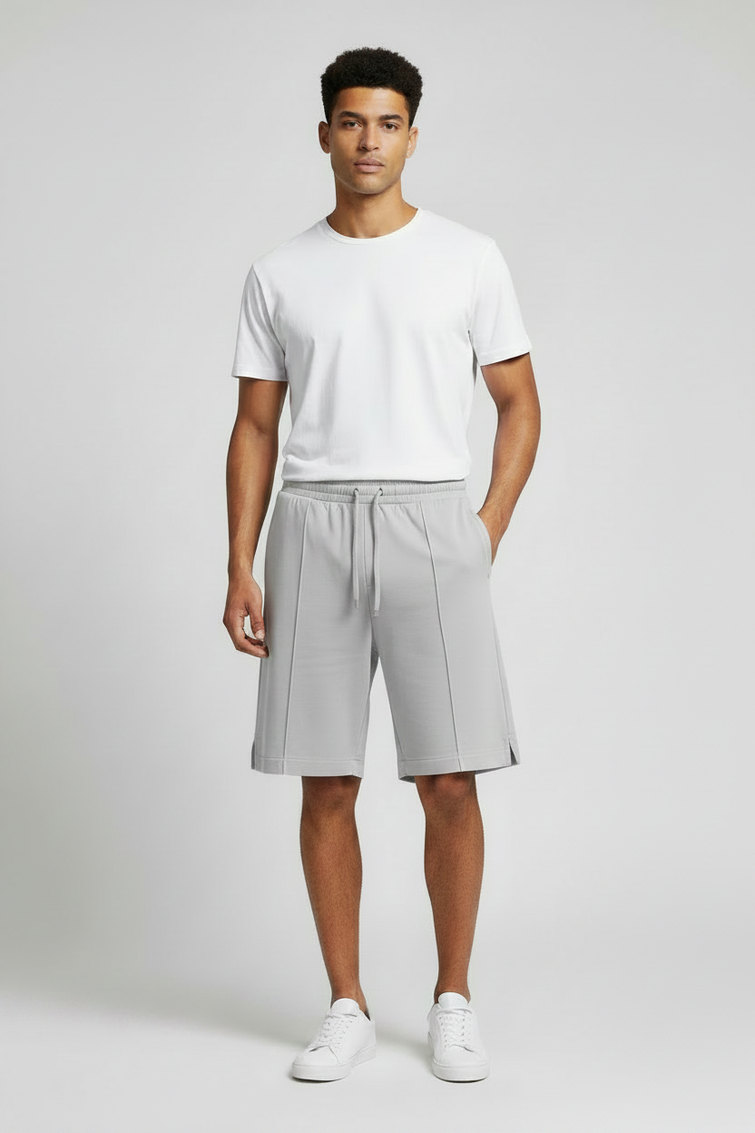 Bermuda con tasche a filo|Colore:Grigio