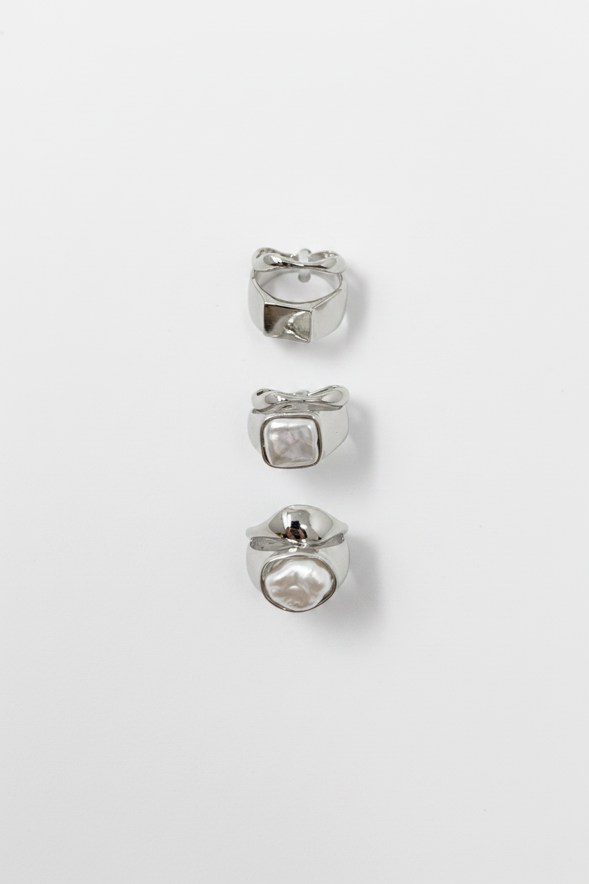 set di 6 anelli aregnto|Colore:Argento