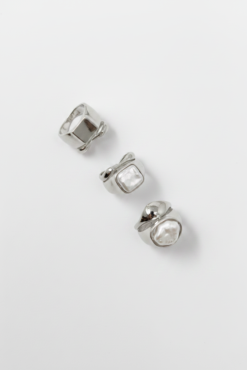 set di 6 anelli aregnto|Colore:Argento