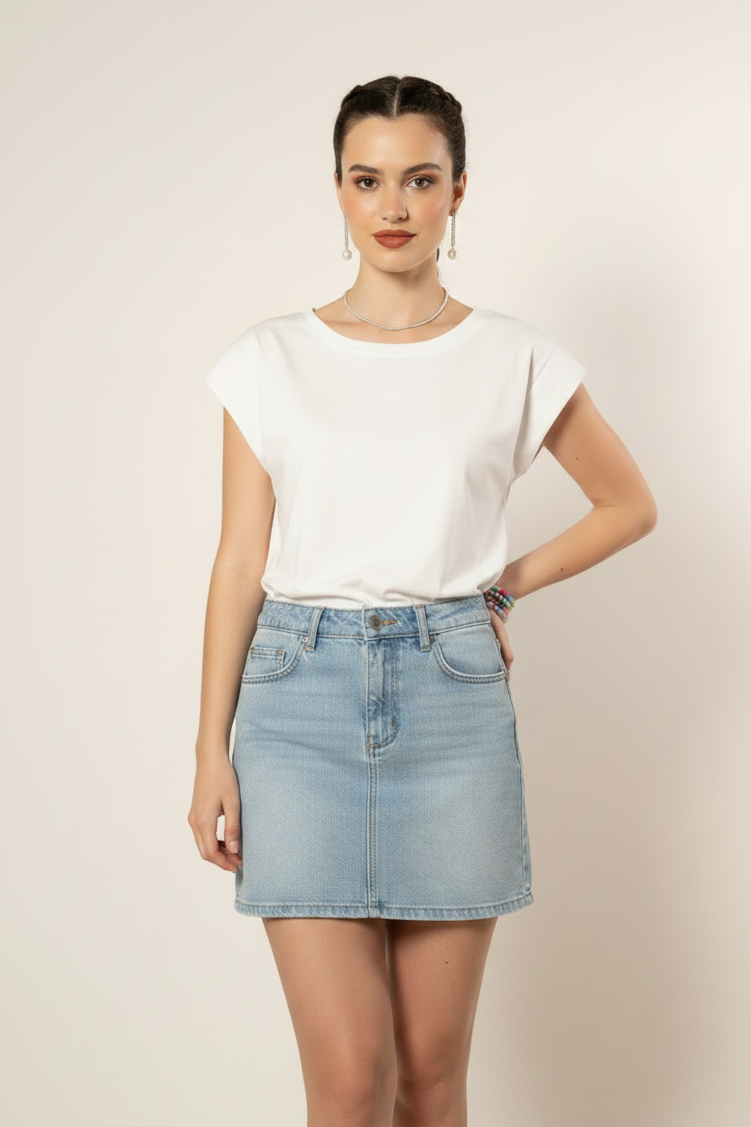 T- shirt manica ampia|Colore:Bianco latte