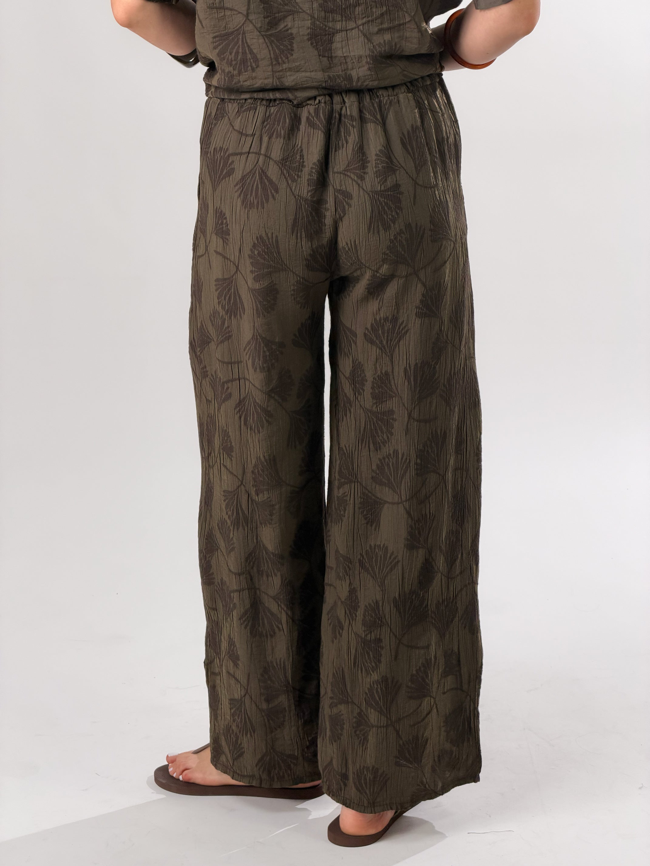 Pantalone in tessuto strutturato|Colore:Marrone