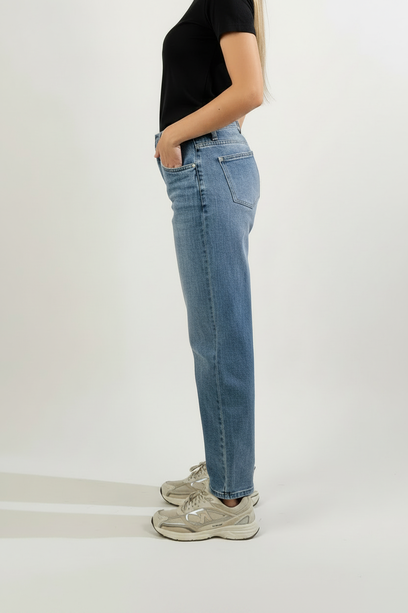 Jeans Mom fit|Colore:Blu medio