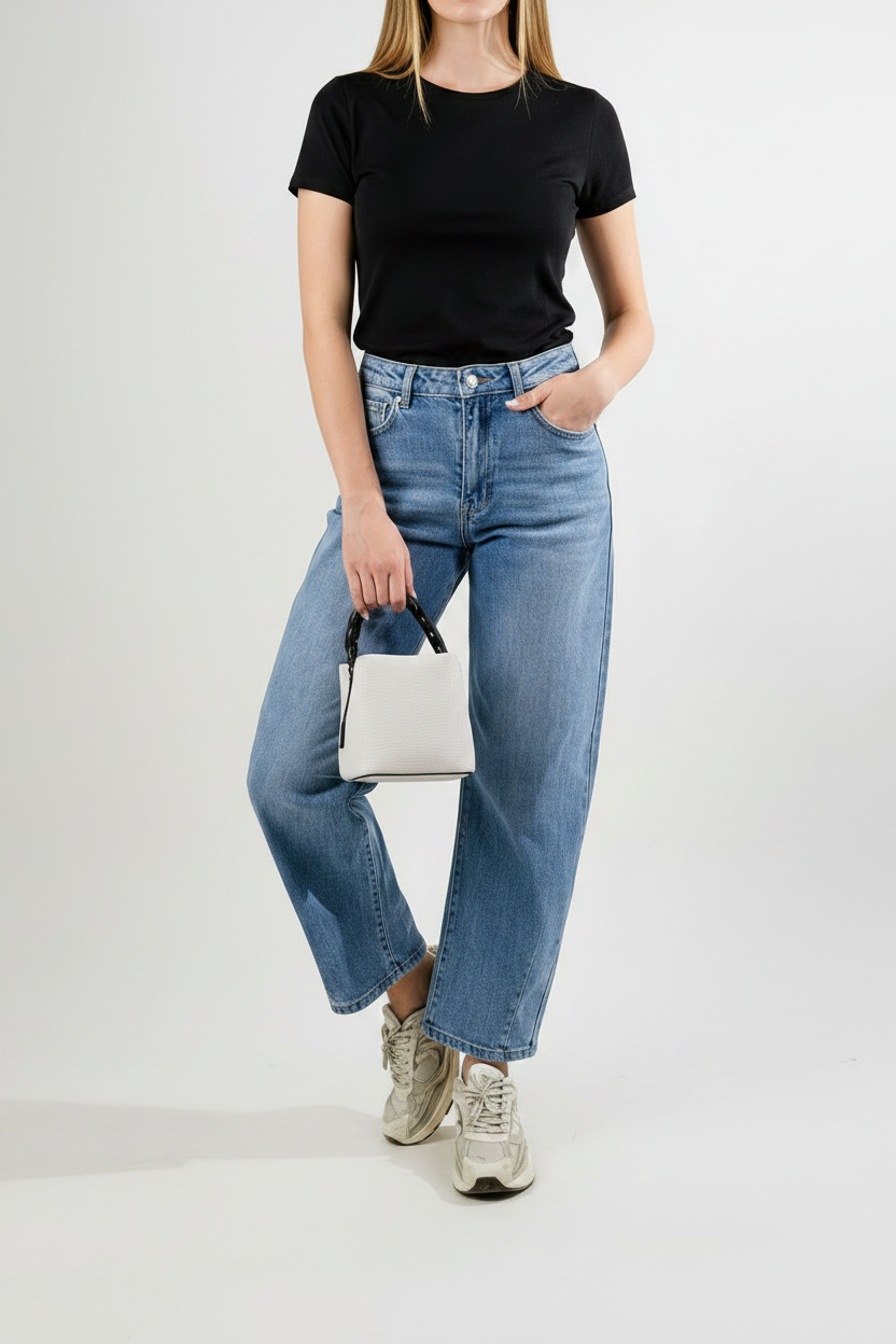 Jeans Mom fit|Colore:Blu medio