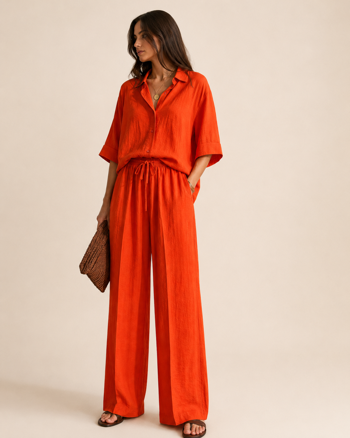 Pantalaccio con laccetto frontale|Colore:Corallo