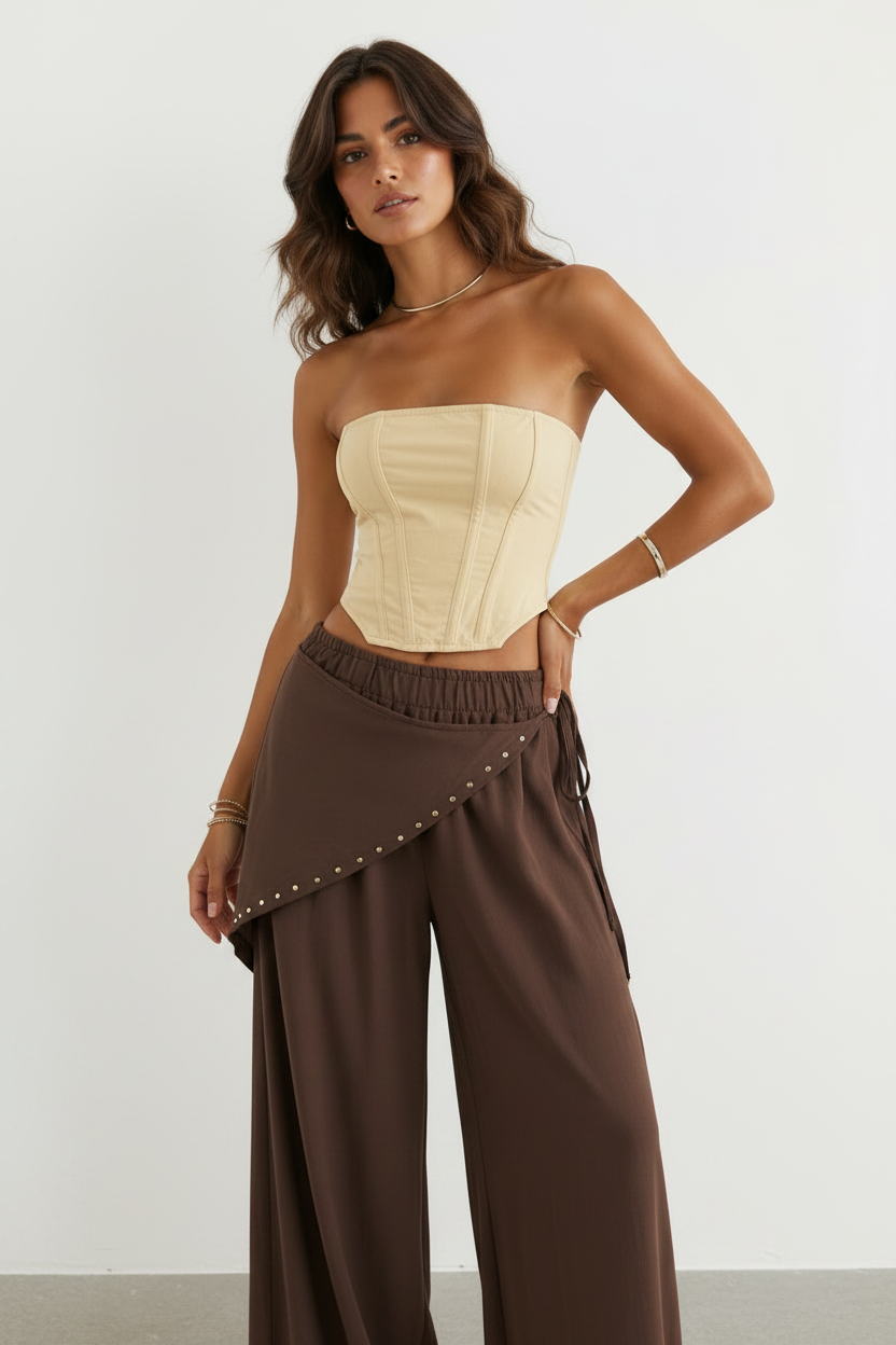 Top bustier sfiancato|Colore:Giallo