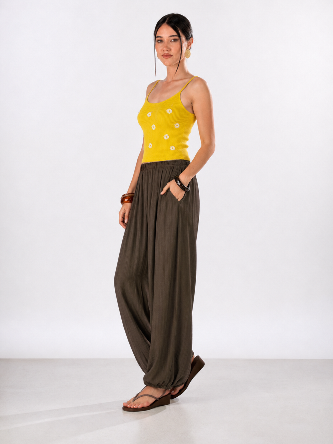 Pantalone balloon London|Colore:Marrone