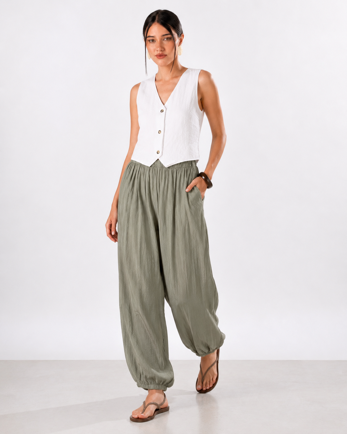 Pantalone balloon London|Colore:Verde chiaro