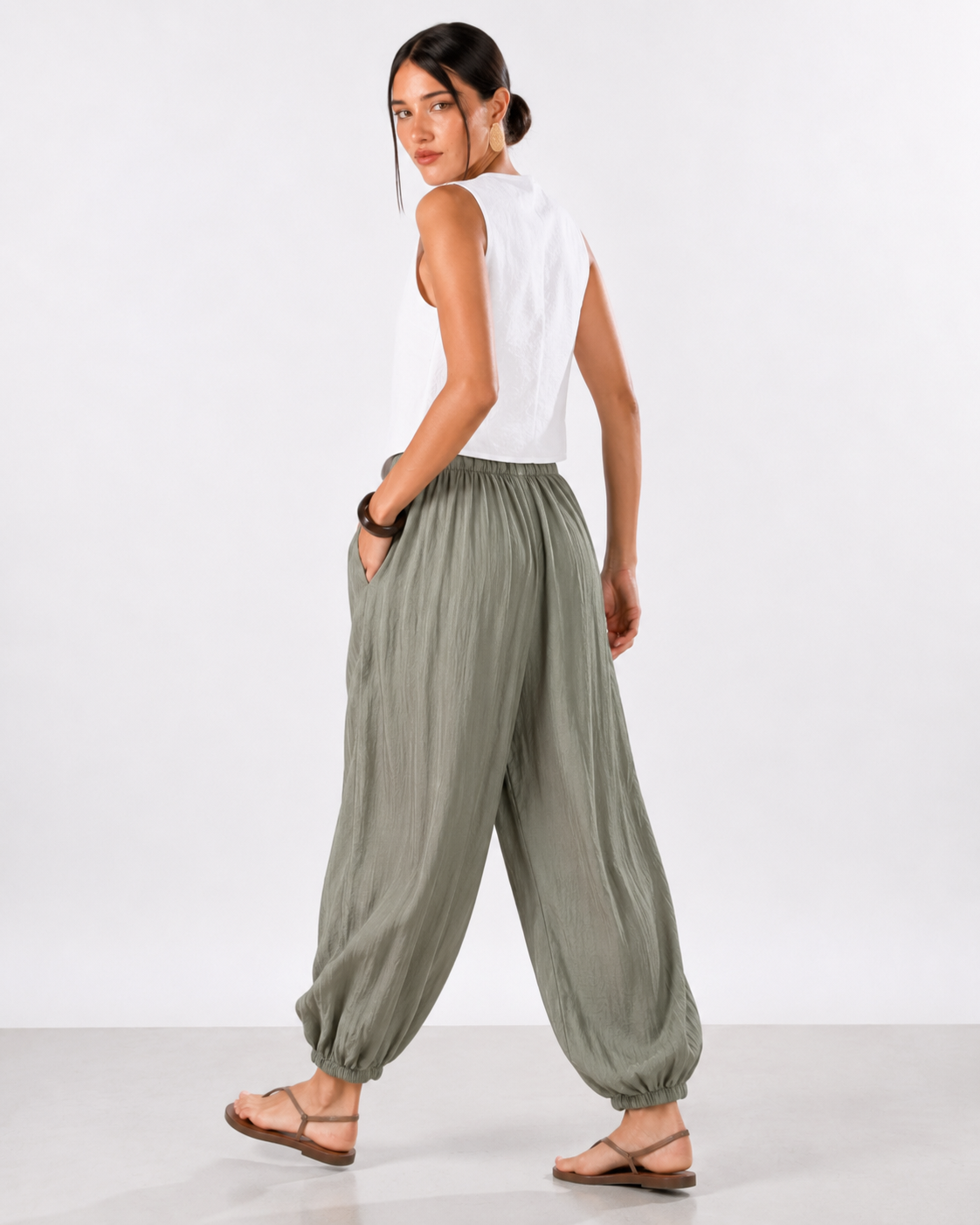 Pantalone balloon London|Colore:Verde chiaro