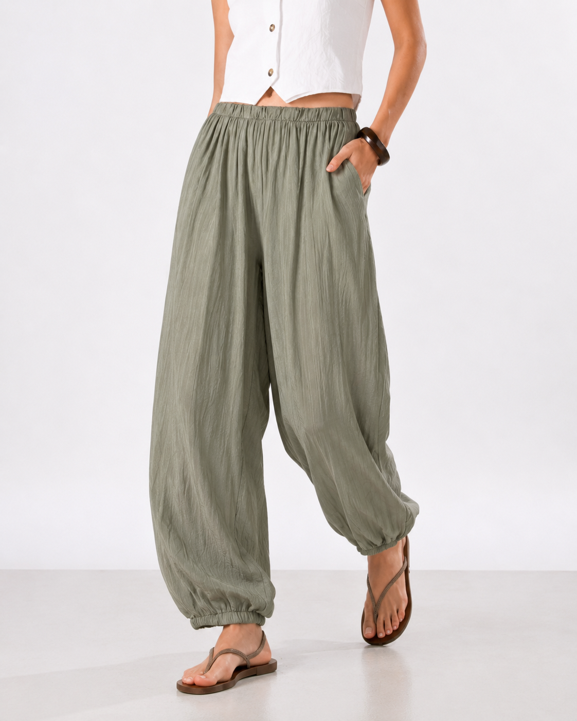 Pantalone balloon London|Colore:Verde chiaro