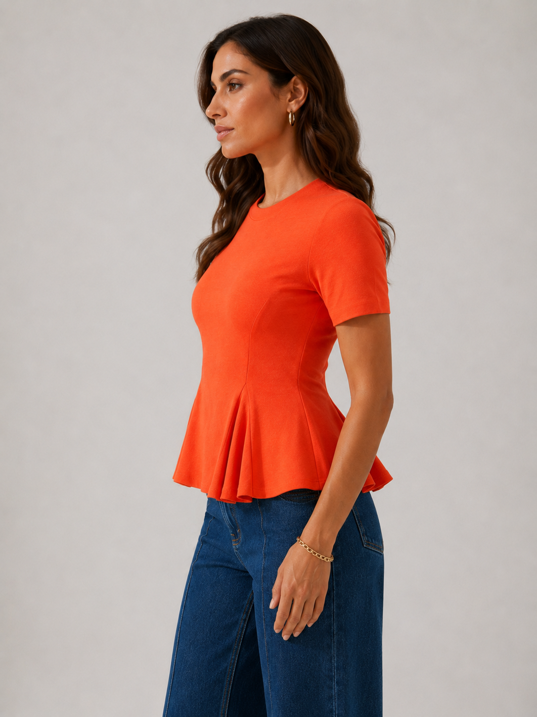 T-Shirt con baschina|Colore:Corallo