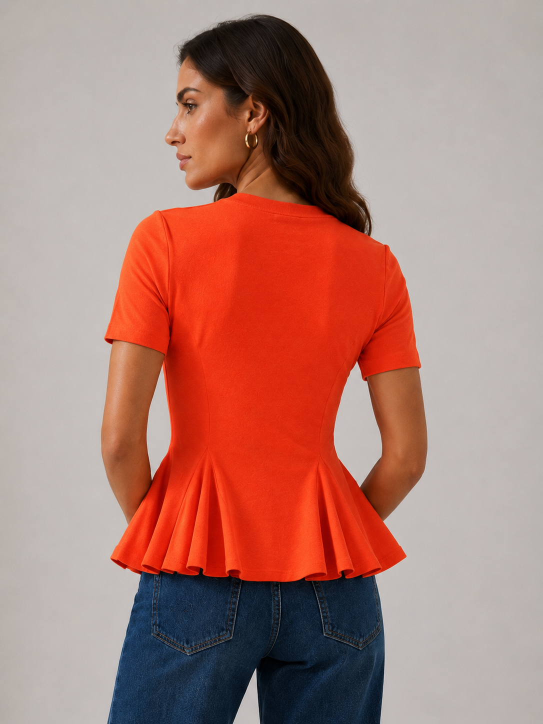 T-Shirt con baschina|Colore:Corallo