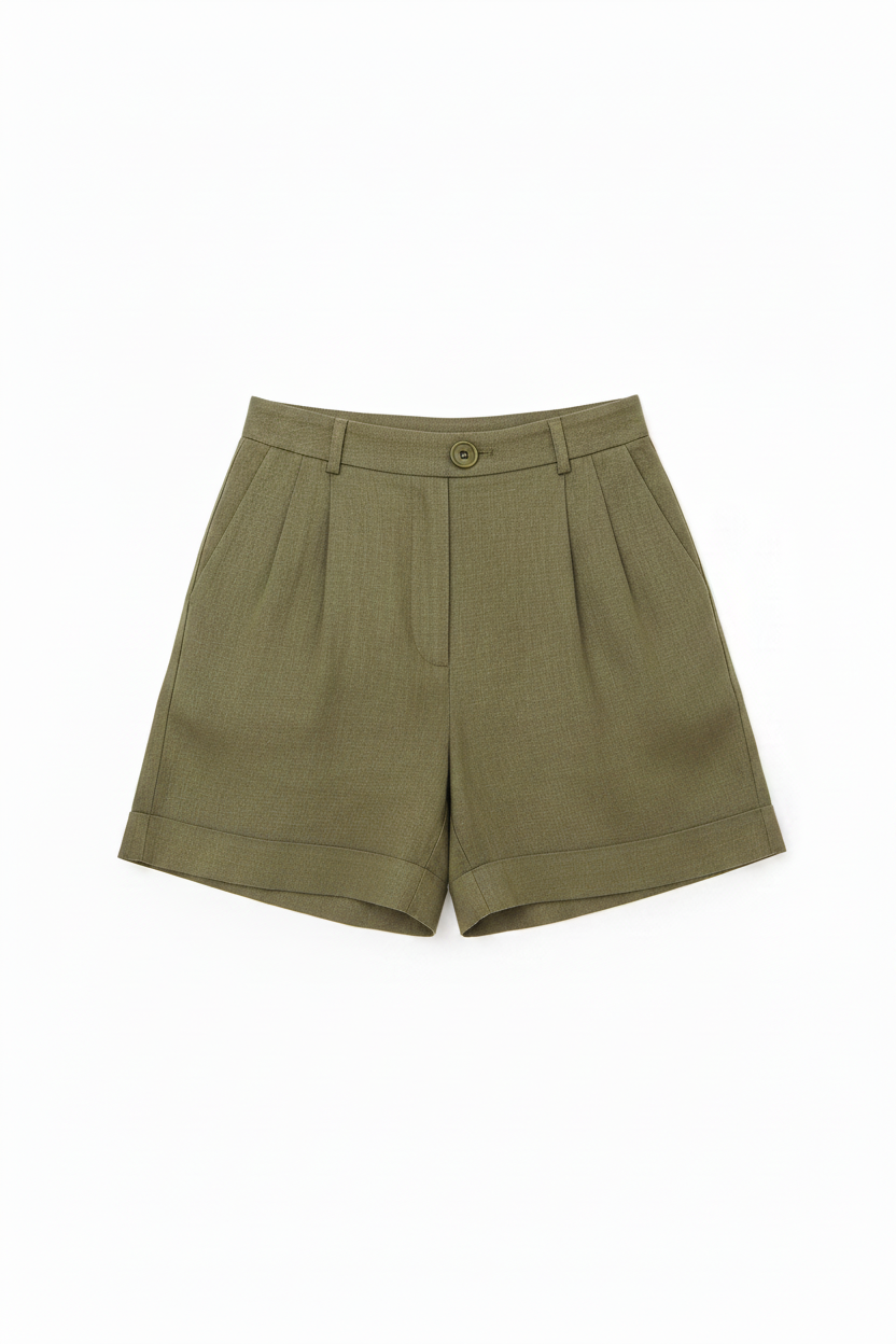 Shorts wide-leg|Colore:Militare