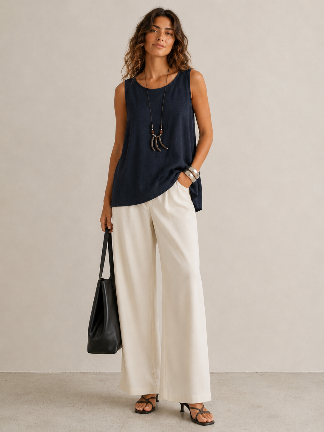 Canotta con collana |Colore:Blu