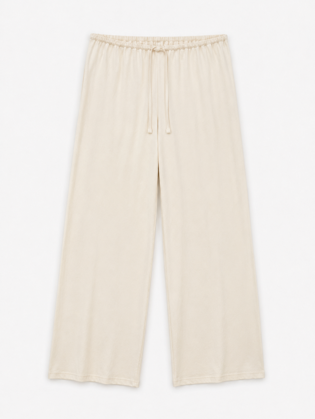 Pantafelpa Wide Leg coulisse minimal|Colore:Avorio