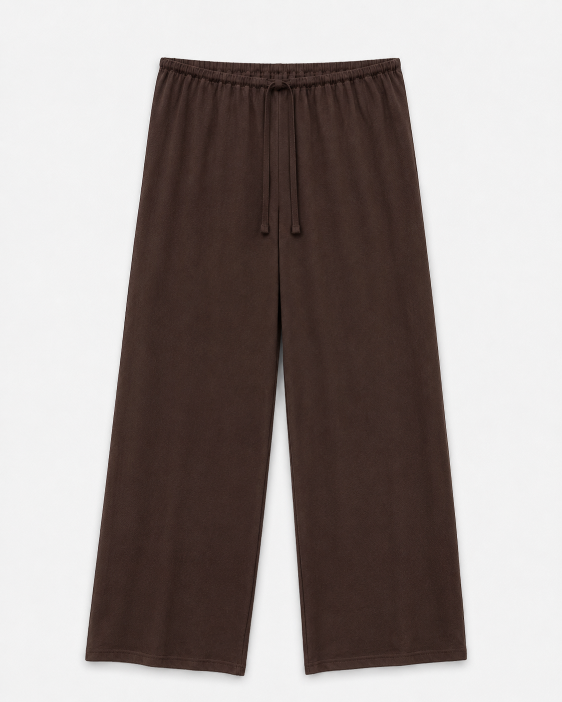 Pantafelpa Wide Leg coulisse minimal|Colore:Marrone