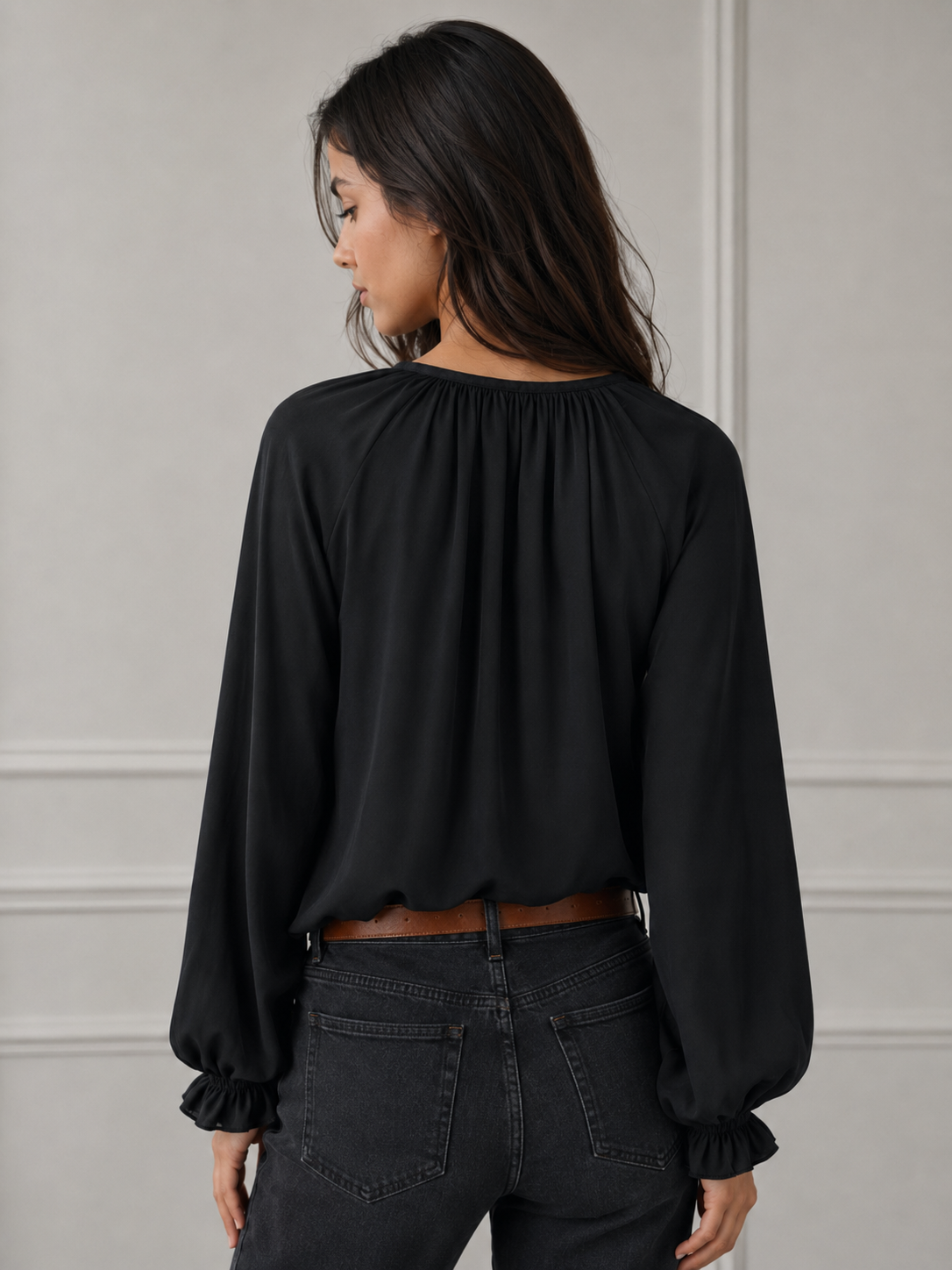 Blusa camelia|Colore:Nero