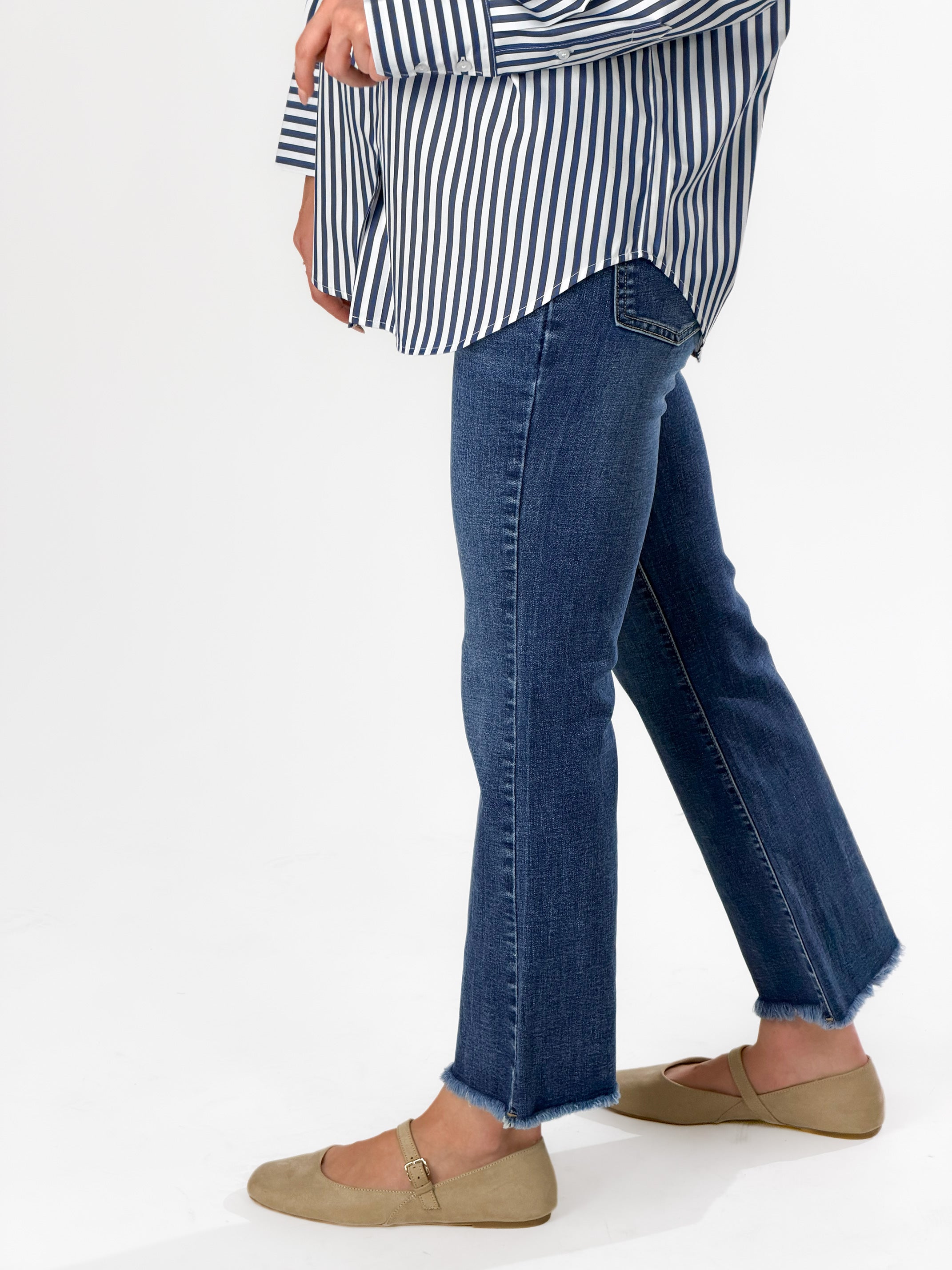 Jeans capri svasato|Colore:Blu