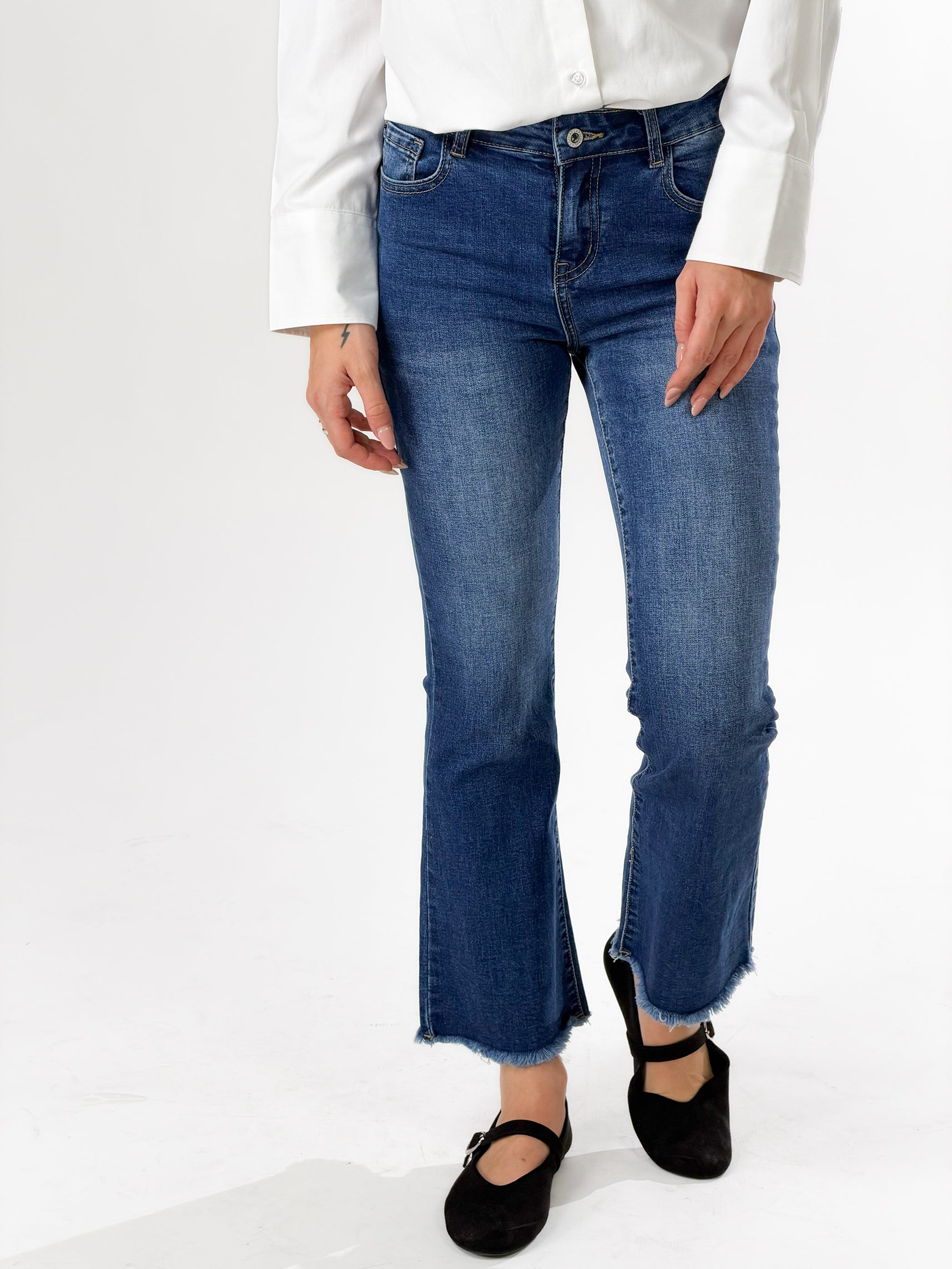 Jeans capri svasato|Colore:Blu