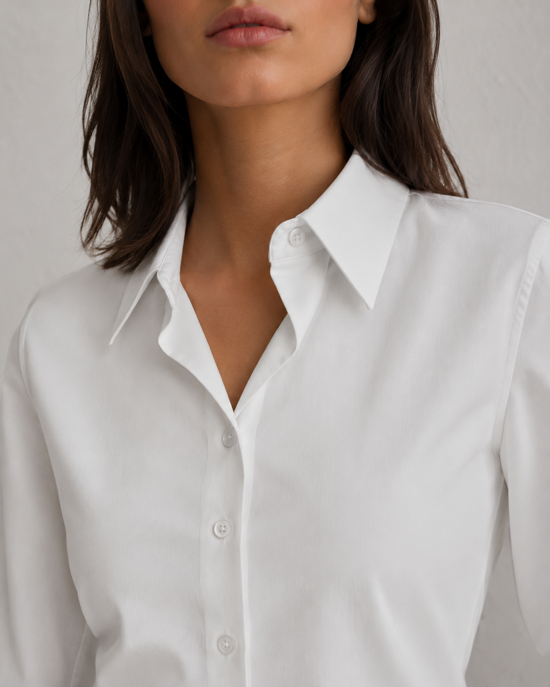 Camicia in cotone stretch|Colore:Bianco
