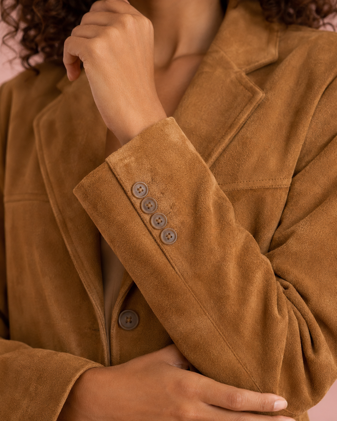 Blazer effetto in Suede|Colore:Caramello