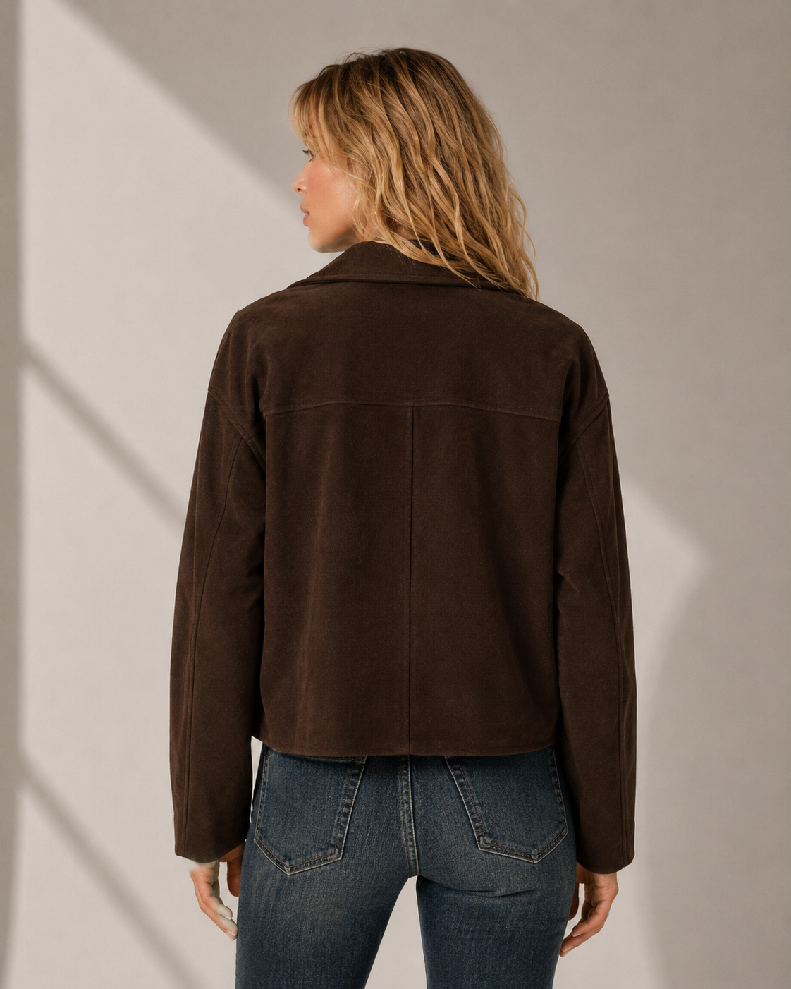 Giacca doppiopetto effetto suede|Colore:Cioccolato