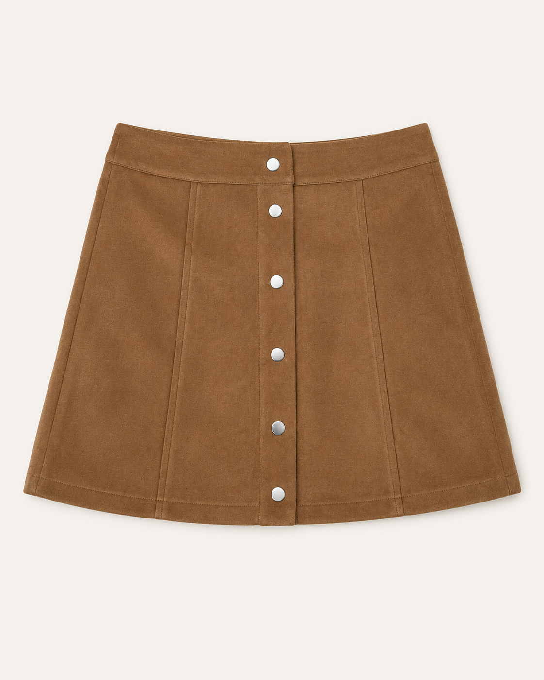 Minigonna effetto suede con bottoni|Colore:Caramello
