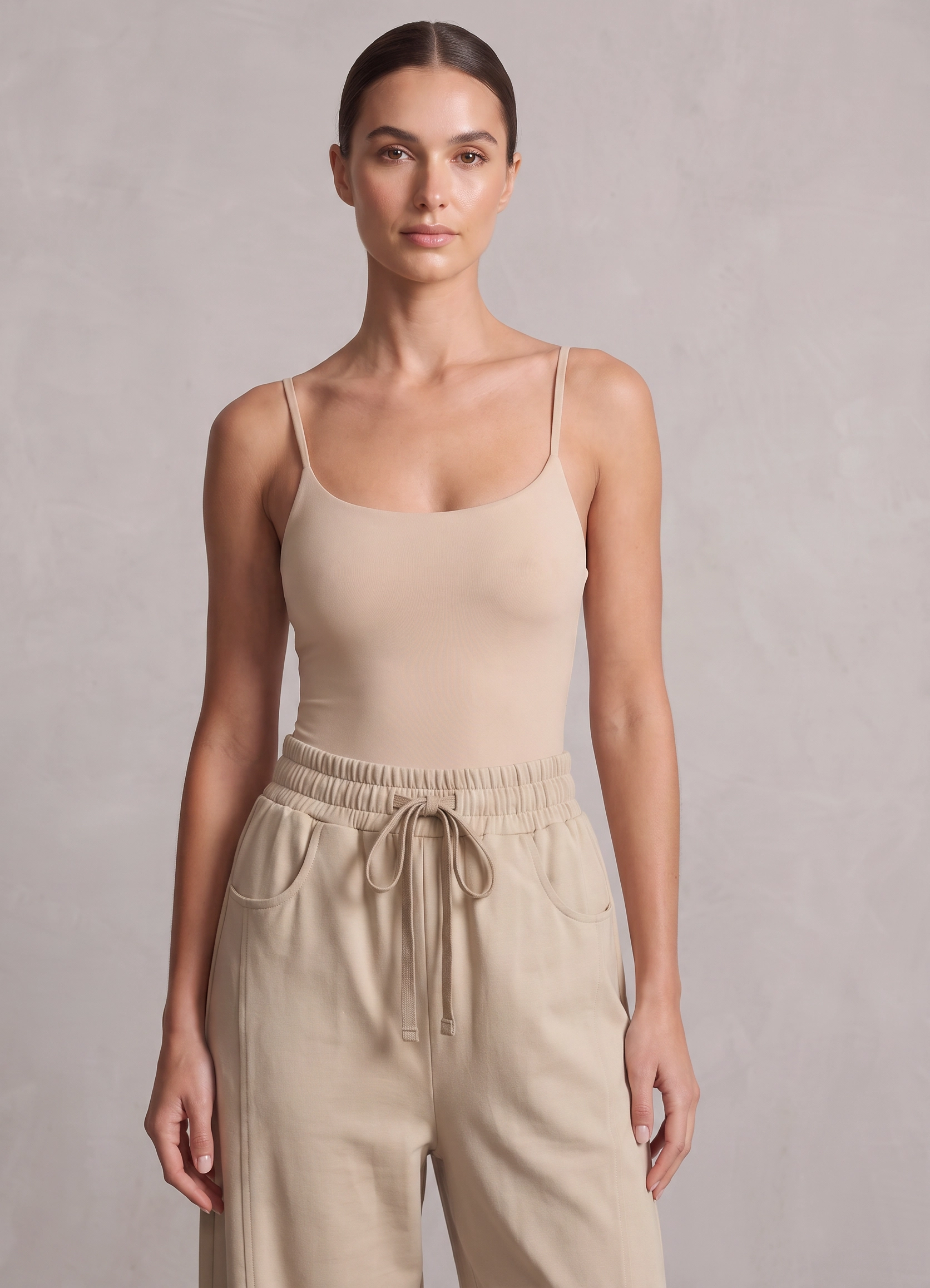 Body spalline sottili|Colore:Beige