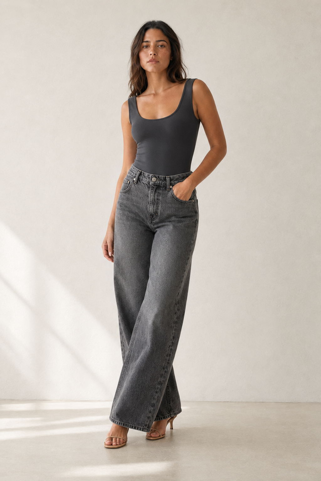 Body Skin bretelle larghe|Colore:Grigio
