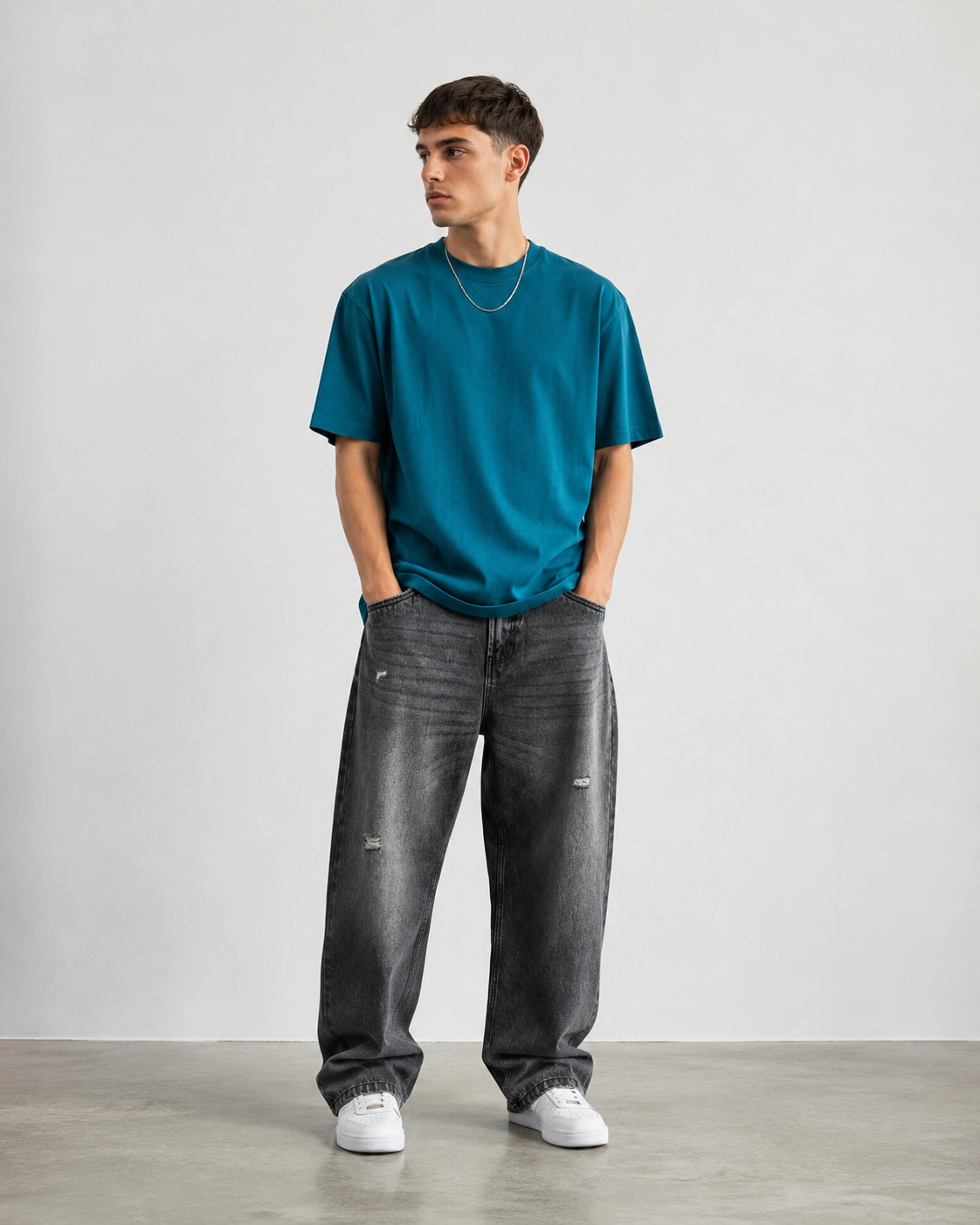 T-Shirt Brightonover fit|Colore:Ottanio