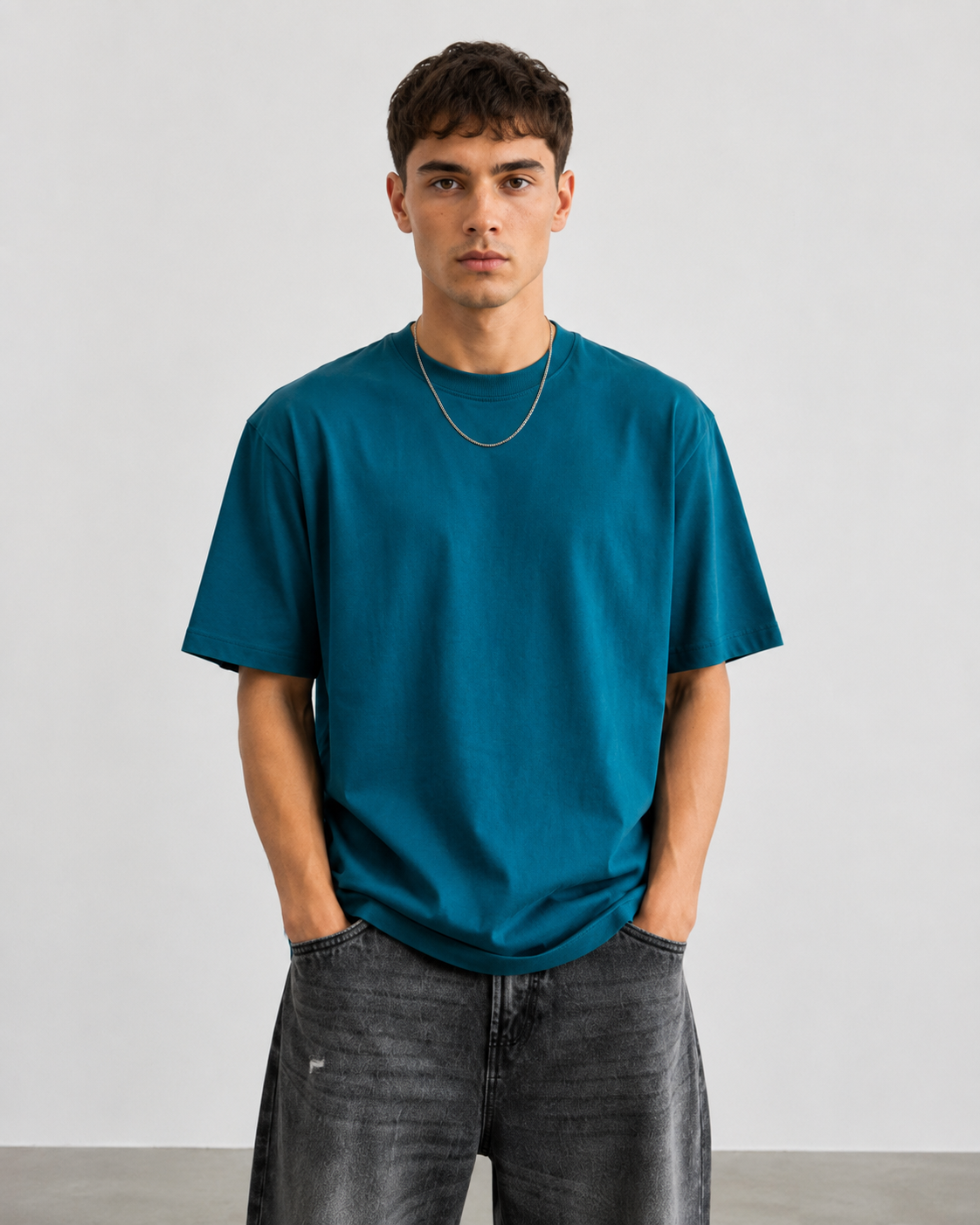 T-Shirt Brightonover fit|Colore:Ottanio