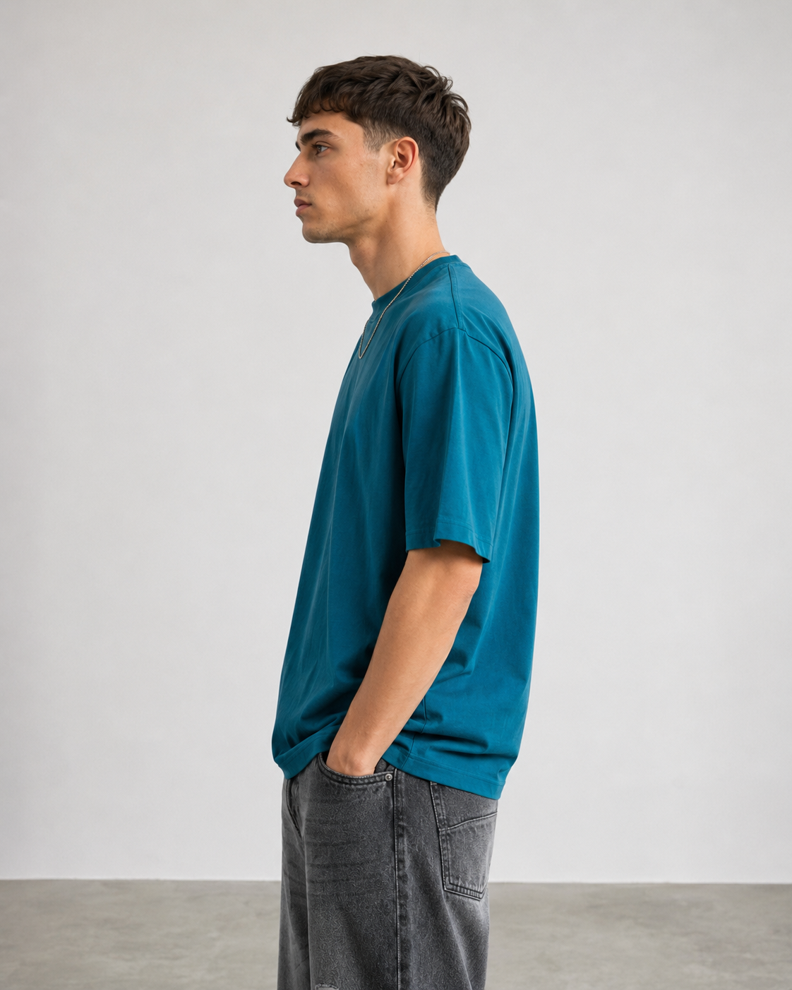T-Shirt Brightonover fit|Colore:Ottanio