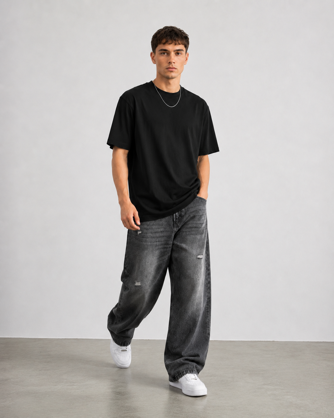 T-Shirt Brightonover fit|Colore:Nero