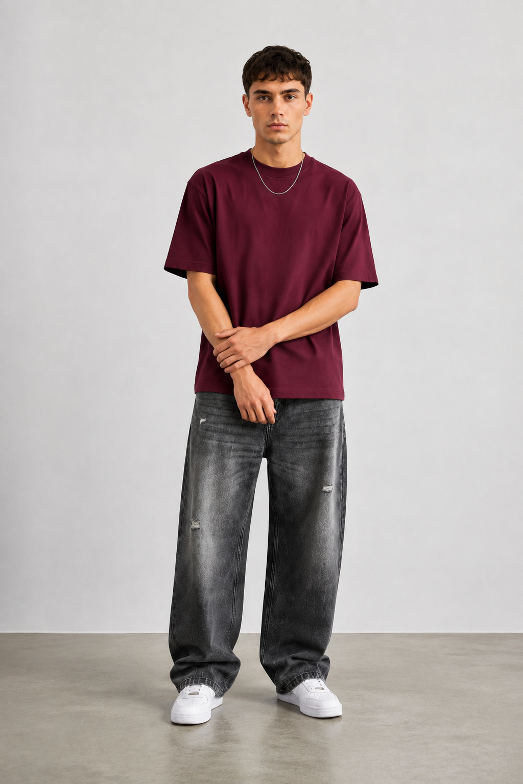 T-Shirt Brightonover fit|Colore:Bordeaux