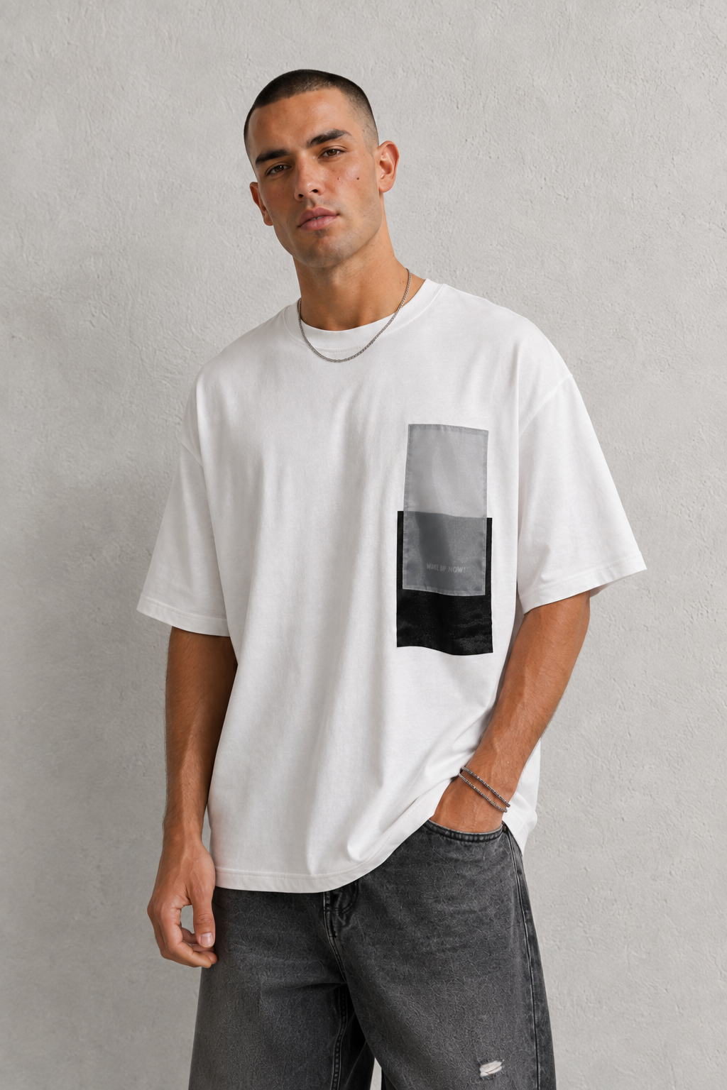 T-shirt Oversize degradé |Colore:Bianco