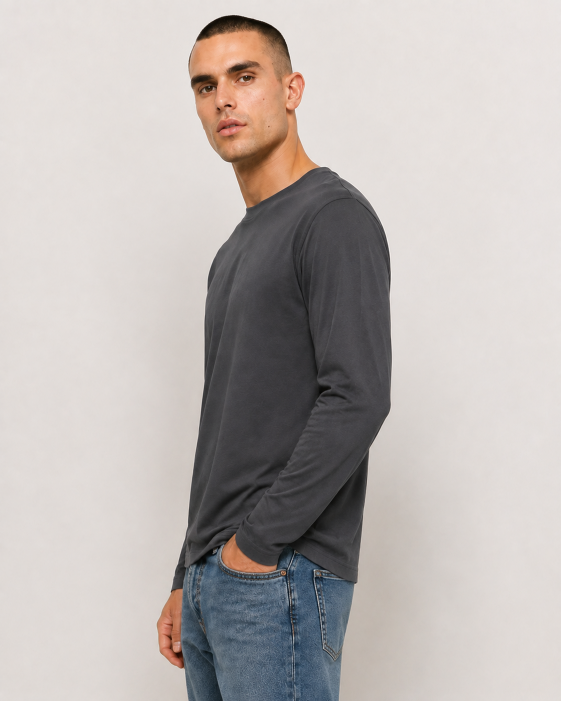 Maglia manica lunga regular fit|Colore:Lead