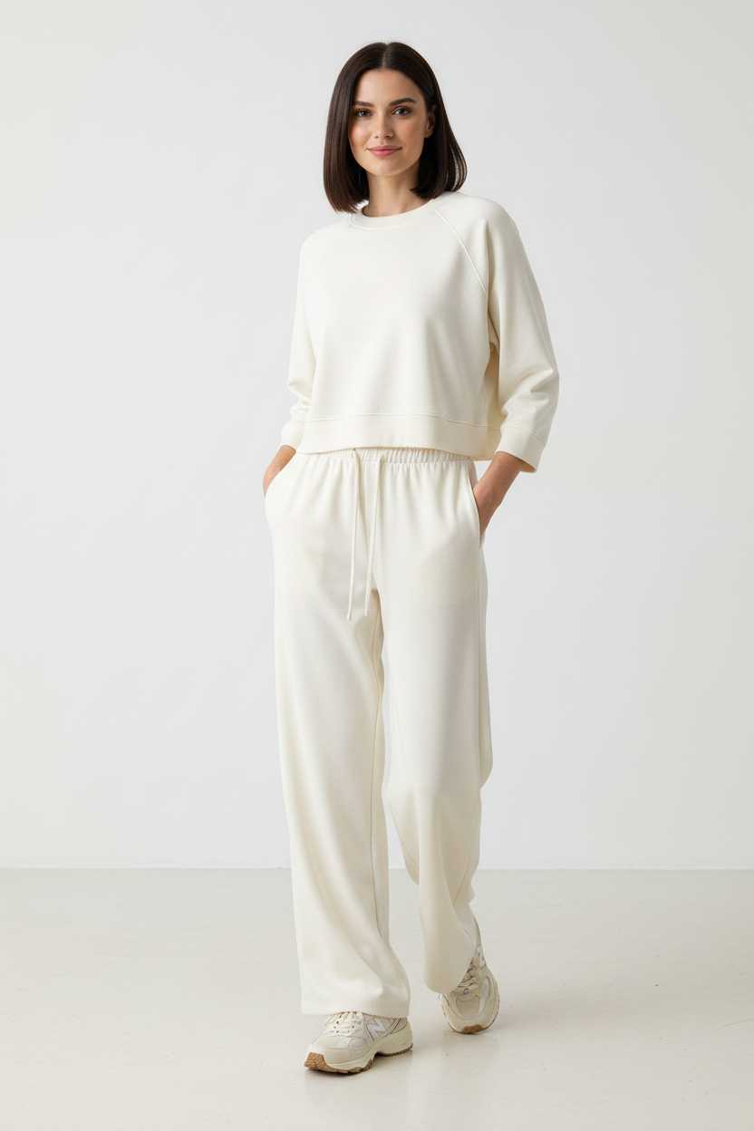 Maglia oversize a maniche 3/4|Colore:Avorio
