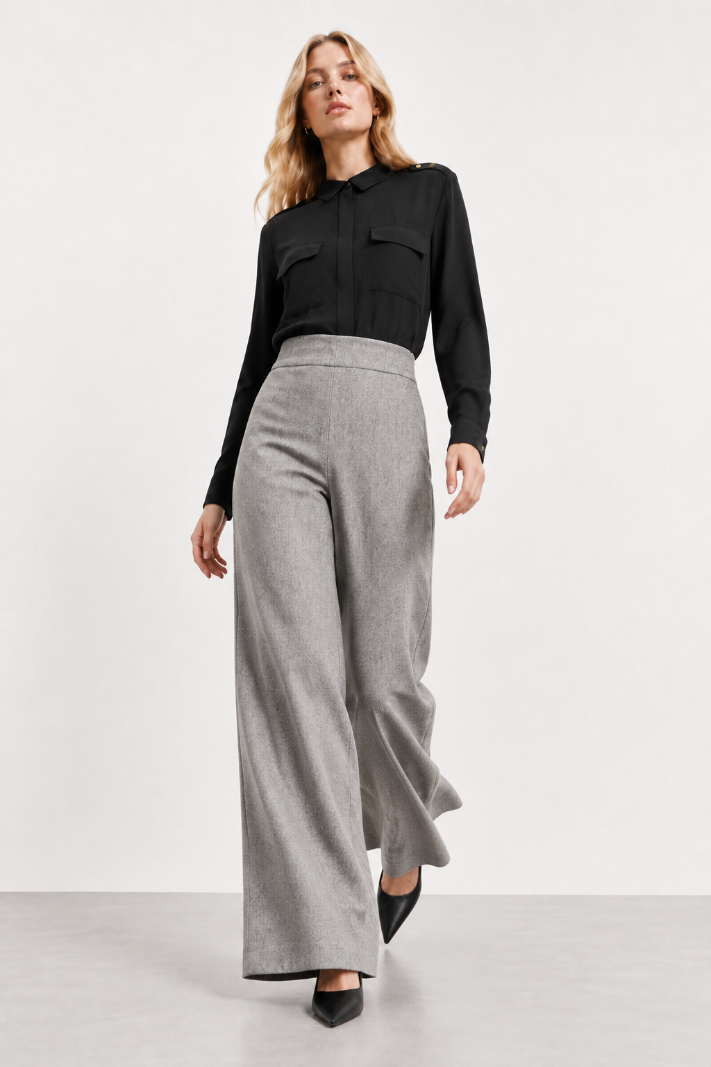 Pantalone palazzo Dea|Colore:Grigio scuro