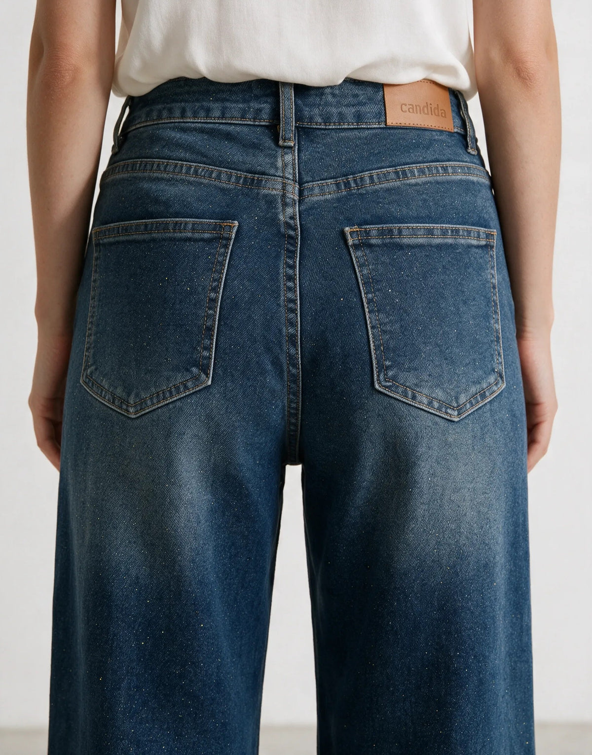 Jeans spazzolato oro|Colore:Blu scuro