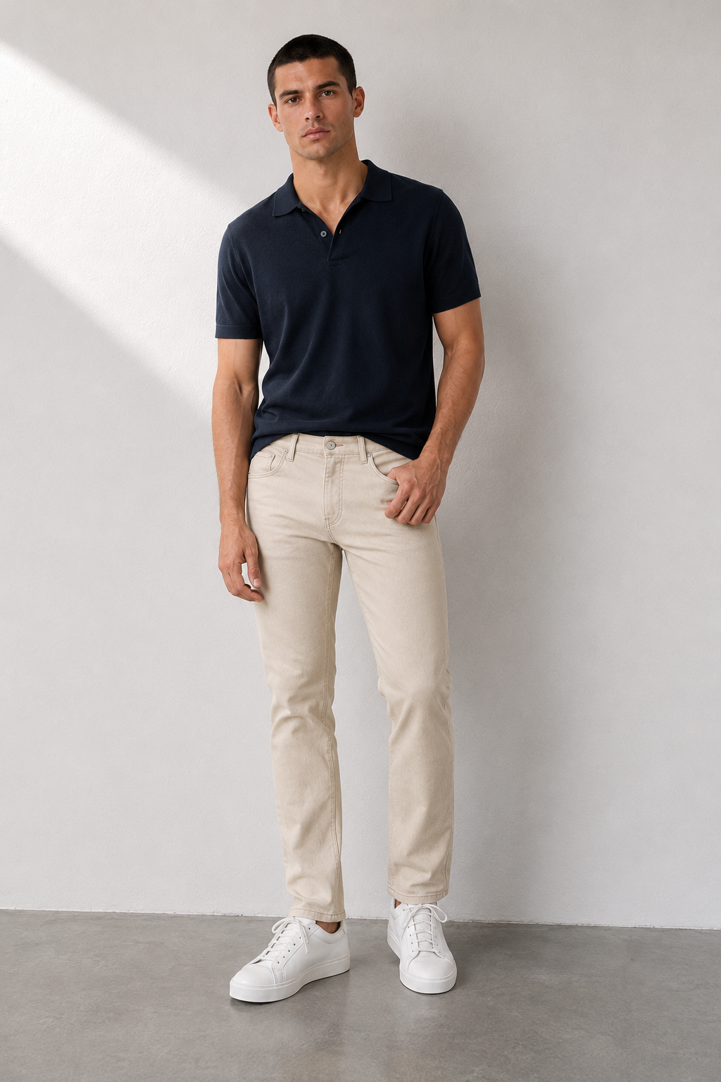 Jeans Slim Fit in Cotone|Colore:Beige