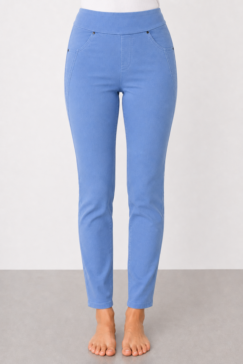 Pantaloni slim-fit effto jeans|Colore:Blu chiaro