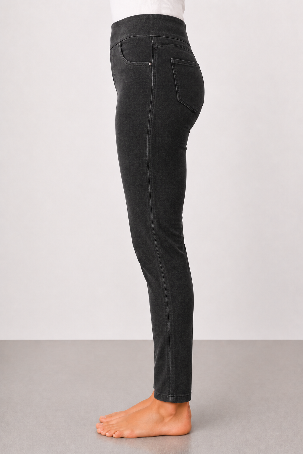 Pantaloni slim-fit effto jeans|Colore:Nero