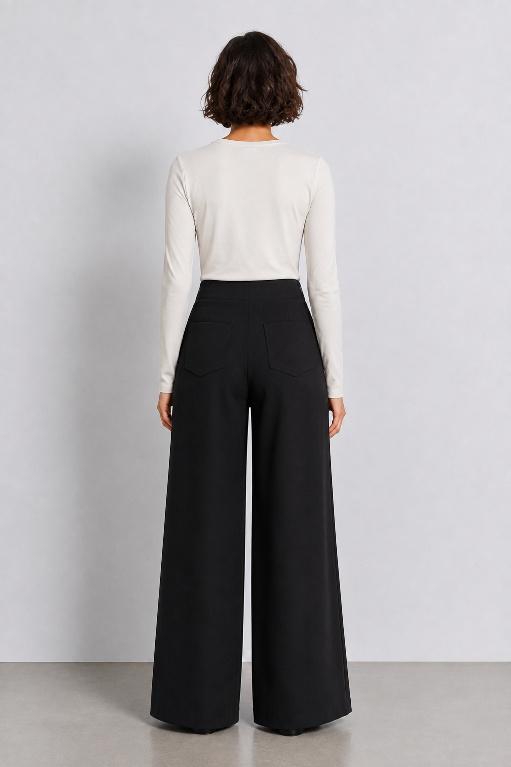 Pantalone a gamba larga|Colore:Nero