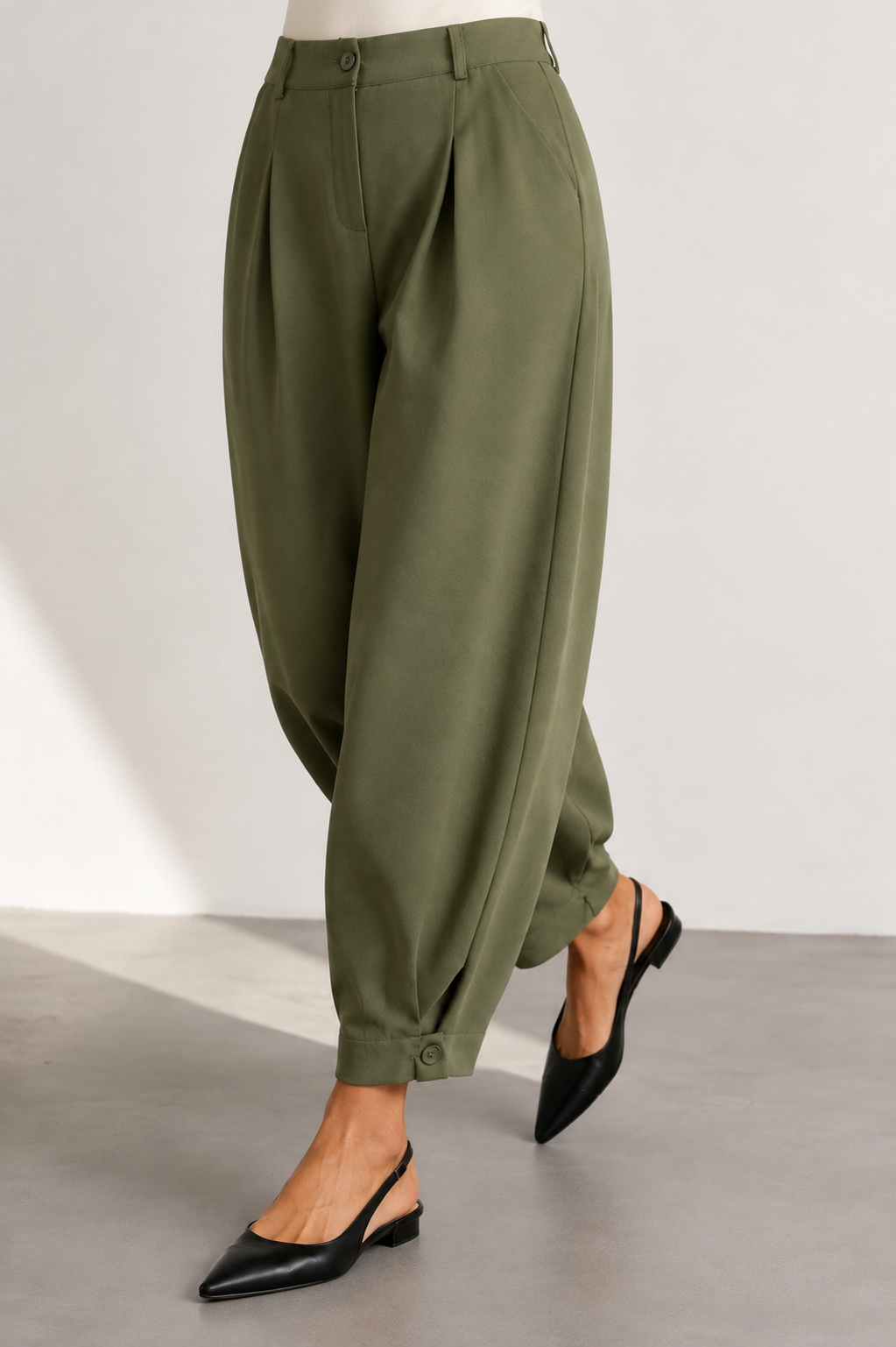 Pantalone Ballone con bottine alla caviglia|Colore:Verde militare
