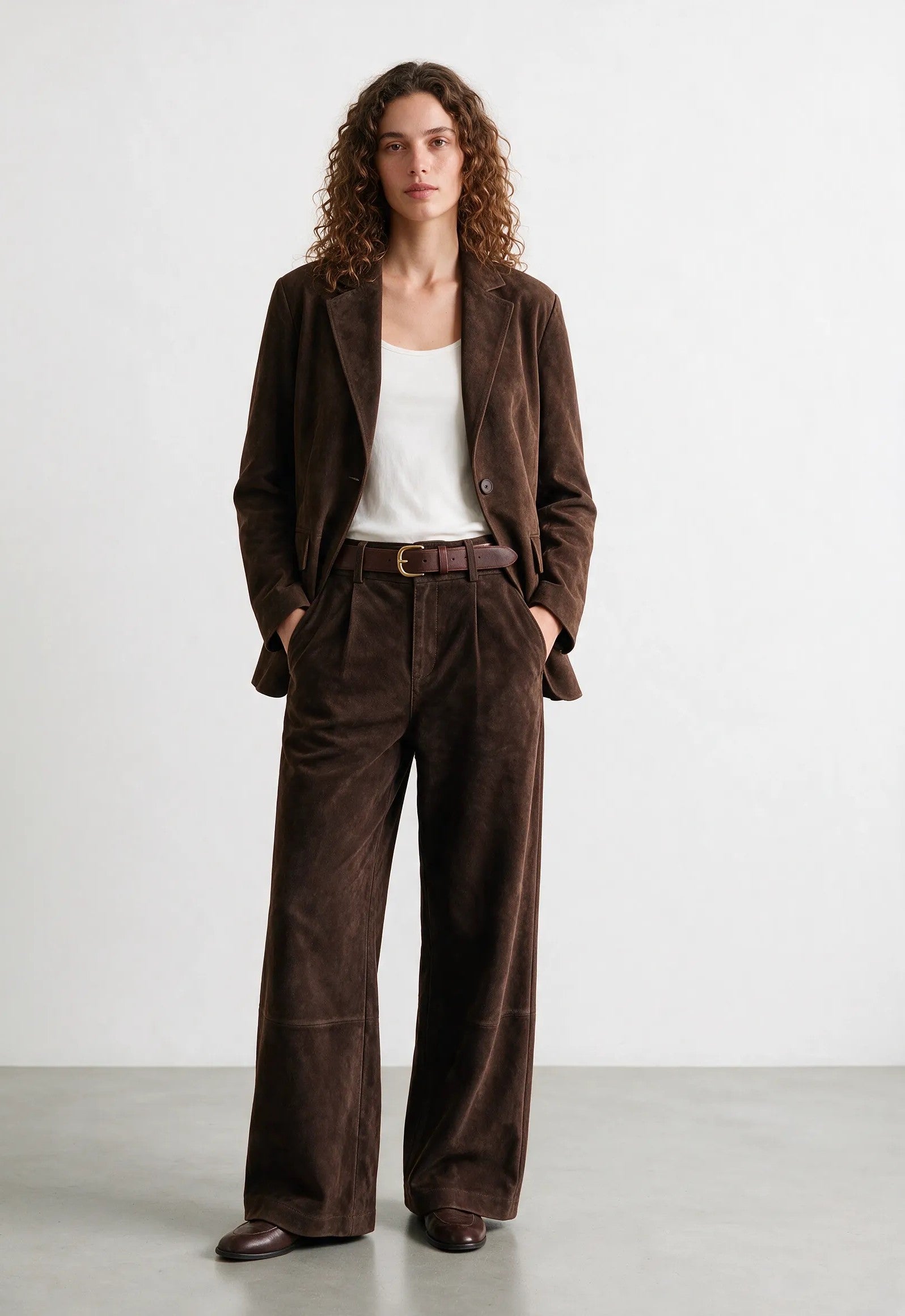 Pantalone effetto velluto |Colore:Marrone