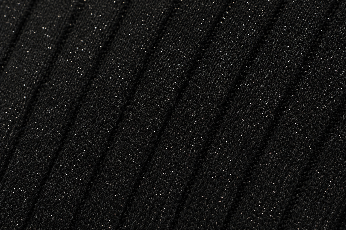 Maglia collo alto a coste larghe fialto lurex oro|Colore:Nero