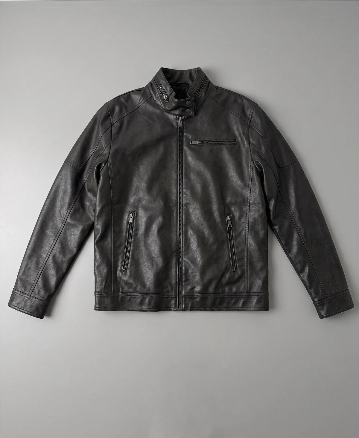 Giubbino Biker effetto pelle|Colore:Black