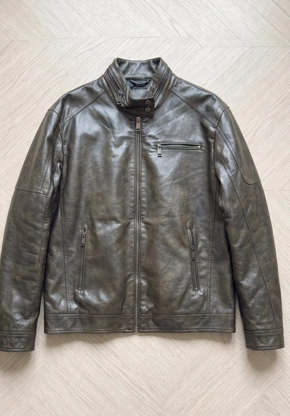 Giubbino Biker effetto pelle|Colore:Brown